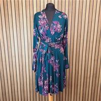 Fat Face Delphine Wrap Dress Teal Green UK 16 Knee Length Long Sleeve - New - 16 Regular