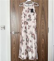 Fat Face Copper & Black Alexis Paisley Soft Pink Maxi Dress UK 12 NEW* RRP £65 - 12 Regular