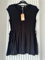 Fatface Longline Top T-Shirt Size 10 New With Tags Black Sleeveless - 10 Regular