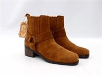 Fat Face Cromer Chelsea Boots Ankle Suede Western Biker Brown Tan UK 5 EU 38