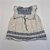 FAT FACE Blouse 14 Blue Womens Sleeveless V-Neck Floral Top