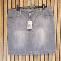 FatFace Grey Denim Skirt Size 16 Mid-Rise A-Line Above Knee Length New Tags - 16 Regular