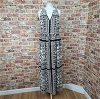 Fat Face Maxi Dress Black White 12 Maya Palace Scarf Ecovero - New - 12 Regular