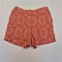 FAT FACE Shorts 16 Orange Womens Geometric 100% Linen