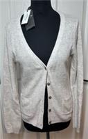Fat Face Beige Dunsfold Cardigan Womens Size 10 Uk Cotton Wool Blend Button Up - 10 Regular