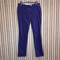 Per Una Jeans Purple Velvet Trousers 16 Tall Long Roma Straight Slim - New - 16 Regular