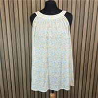 Fat Face Top Yellow Pineapple Print UK 18 Sleeveless Loosefit Blouse Tie - New - 18 Regular