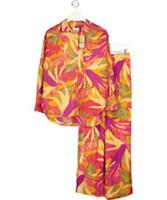 FATFACE 2-piece Orange Tropical Floral Wide Leg Trousers And Shirt Set UK 8