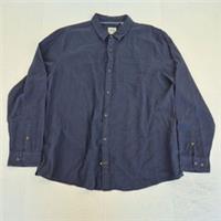 Fat Face Shirt XXXL Navy Linen Mens Long Sleeve Classic Fit - 3XL Regular