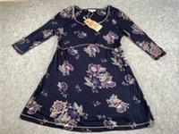 Fat Face Lucille Harvest Floral Tunic Dress Size 16 Blue Viscose New Long Sleeve - 16 Regular