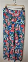 Fat Face Ines Blue Watermelons Fun Print Wide Leg Trousers Uk 18L New With Tags - 18 Regular