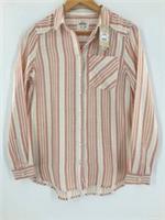 Fat face Olivia striped cotton shirt with pocket womens size Uk 8 #T1 - 8 Regular