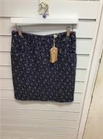 FatFace Blue White Jennie Wave Dot Jersey Knee Length Skirt Size 8 NWT &pound;42 024 - 8 Regular