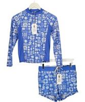Fatface 2-piece Blue & White Rash Vest And Board Shorts Set UK 8