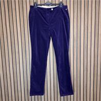 Per Una Jeans Purple Velvet Trousers 16 Tall Long Roma Straight Slim - New - 16 Regular
