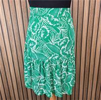 Fat Face Remy Skirt Above Knee Flare Green Tropical Leaf Print UK 18 - New - 18 Regular