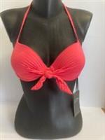 Fatface Coral Halter Neck Bikini Top, Underwired and Lightly Padded, Size 8 - 8 Regular