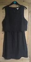 Brand New Women's Fat Face Black Layer Lined Dress With Pointelle Size 12 - 12 Regular