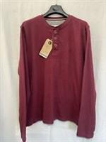Fat Face Mens Mock Layer Henley 1/4 Button Pullover Red Claret Large BNWT - L Regular
