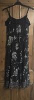 Brand New Women's Fat Face Black Floral Print Belted Maxi Dress Size 8 - 8 Regular