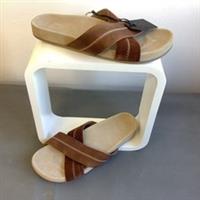 Fat Face Bonnie Cross Strap Sandals Tan Brown Leather Size UK7 EU 40 BNWT BNIB