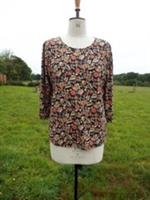 Black Mix Floral Ria Historical Stretch Top FAT FACE Size 16 BNWT RRP £35