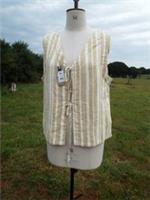 FATFACE Natural Stripe Linen Blend Tie Front Sleeveless Top UK 16 BNWT RRP £48