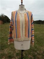 FATFACE Summer Natural Textured Stripe Relaxed Cotton Cardigan UK 14 BNWT RP £59