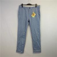 FatFace Trousers Mens 36L Blue Grey 100% Cotton Straight Chino Smart Casual - 36 Regular
