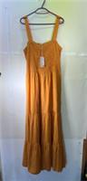 NWT Ladies Fat Face Orange Maxi Summer Dress Size 16 - 16 Regular