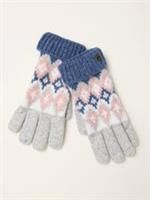 Fat Face Gloves Frankie Knit Grey Fairisle Womens Ladies New With Tags