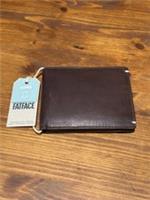 Fat Face Wallet Chocolate Brown Corner Stitch Detail Leather New With Tags