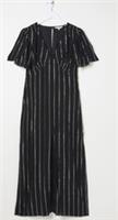 Brand new FAT FACE Copper & Black Iris Metallic Stripe Maxi Dress Size 16 Reg - 16 Regular