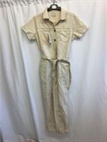 Ladies Fat Face Imogen Beige Short Sleeve Denim Boilersuit Size 12 Regular BNWT - 12 R Petites