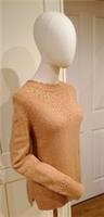 FATFACE Evelyn Frill Neck Pointelle Detail Jumper - Camel - Size 10 New With Tag - 10 Regular
