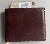Brand New Mens Fat Face Brown Leather A Corner Stitch Wallet