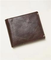 Fat Face Wallet Corner Stitch Wall Chocolate Brown Leather New With Tags