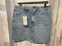 Fat Face Striped Denim Short Skirt New with Tags RRP &pound;48 Size 12 R - 12 Regular