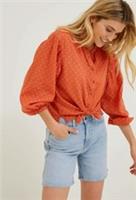 Fatface Jude Jacquard Blouse Orange Size 14 New Without Tags - 14 Regular