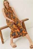 Fatface Anna Vine Floral Midi Dress Orange Size 12 New Without Tags RRP &pound;59 - 12 Regular
