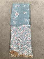 NEW FATFACE Beautiful 100% Viscose Duckegg Blue Floral Glade Scarf BNWT
