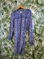 Fat Face blue floral long sleeve dress size 10 - 10 Regular