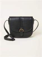 Fat Face Sofia Saddle Crossbody Leather Bag Black Leather New With Tags
