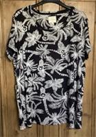 Brand New Womens Fat Face Blue Palm Print Relaxed Fit T-shirt Size 10 - 10 Regular