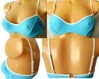 LADIES FAT FACE BIKINI TOP AQUA BLUE WHITE LINED SWIMWEAR BEACHWEAR UK 10 BNWOT - 10 Regular