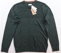 FAT FACE RYE COTTON CASHMERE KNIT CREW NECK JUMPER - GREEN PINE 957235 - MEN S - S Regular