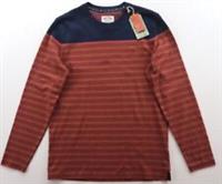 FAT FACE ROCK JERSEY STRIPED SOFT COTTON KNIT LONG SLEEVE TOP - BLUE - MEN S - S Regular