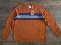 FAT FACE EMSWORTH CHEST STRIPE CREW NECK COTTON MEN SWEATSHIRT ORANGE - 2XL TALL - 2XL Regular