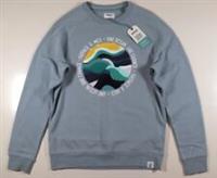 FAT FACE - MCS BOUCLE GRAPHIC COTTON CREW NECK SWEATSHIRT - LIGHT BLUE - MEN XS - XS Regular