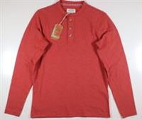FAT FACE BLAKENEY SLUB HENLEY COTTON LONG SLEEVE TOP - ORANGE ROSE - MEN XS TALL - XS Big & Tall